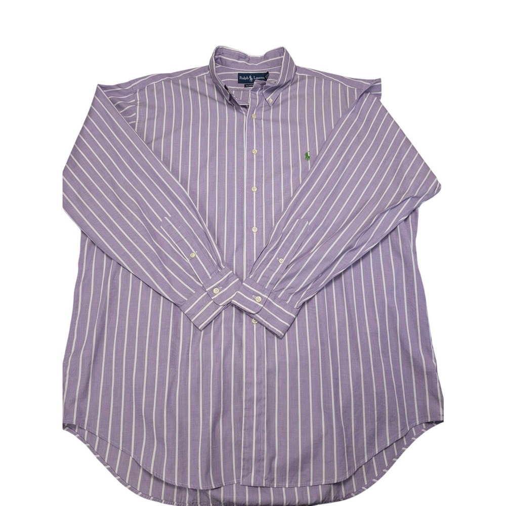 Ralph Lauren Lavender & White Striped Button-Down Shirt